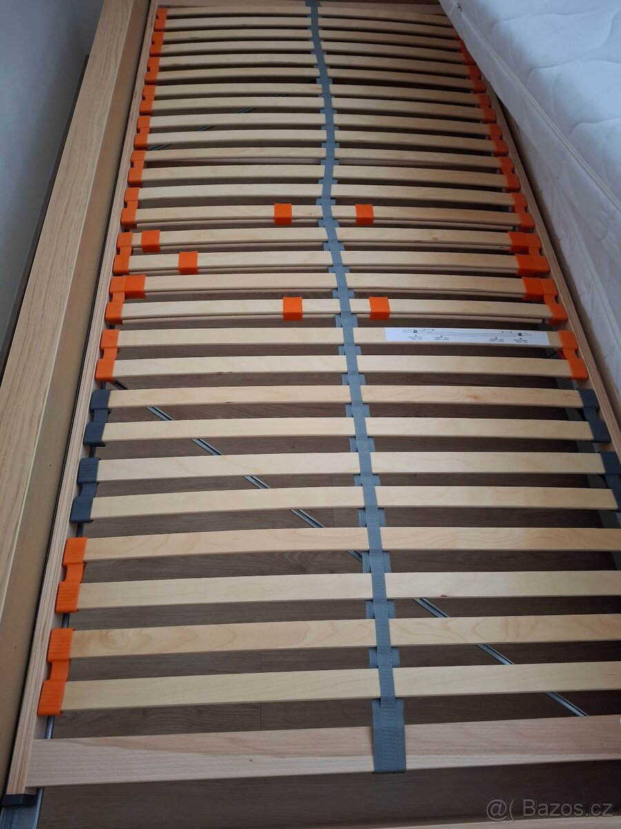 Postel Ikea Malm + 2x rošt + 2x ortopedická matrace - 3