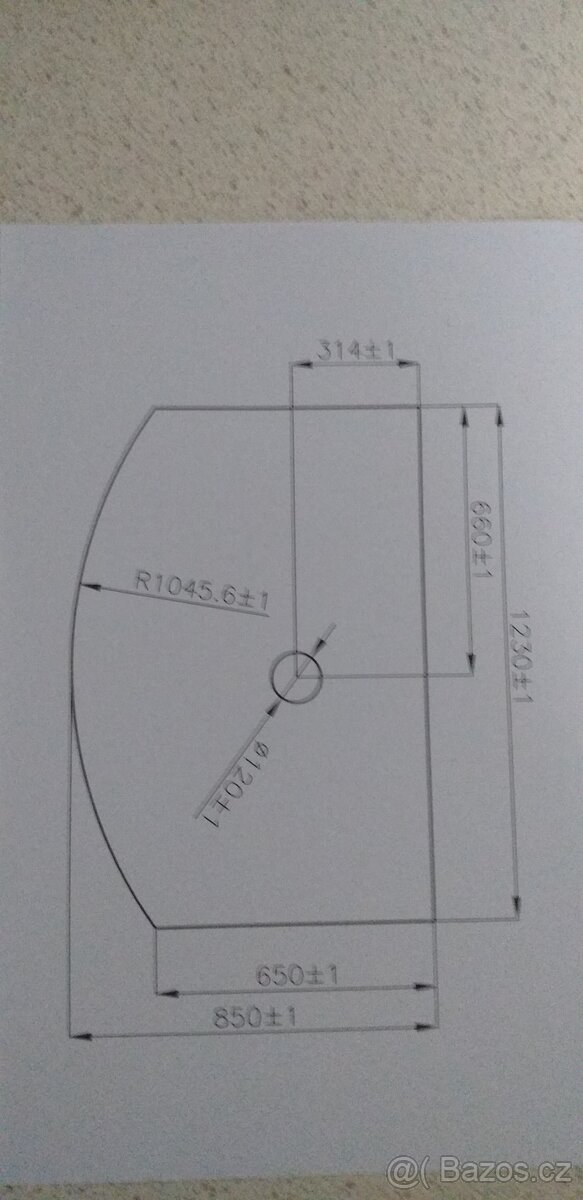Prodám sklo pod krb.kamna FARO s otvorem na CPV - 3