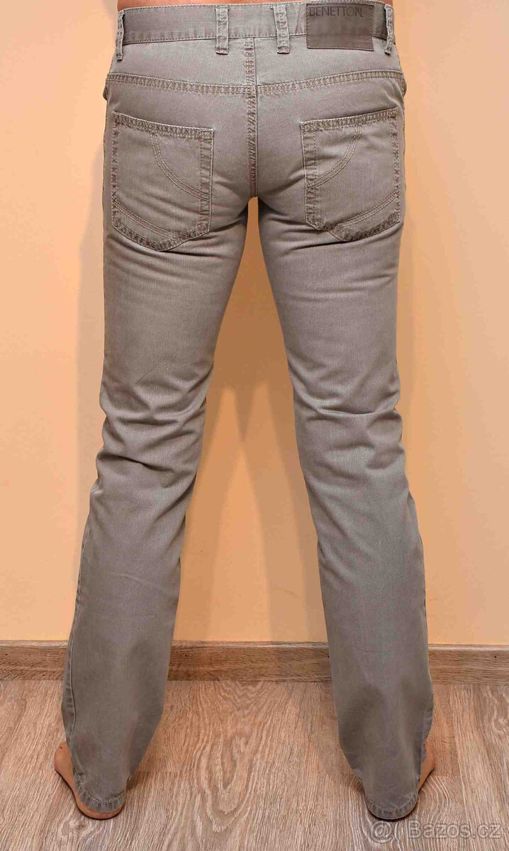 Béžové slim kalhoty Benetton a zateplené Betty Barclay S - 3