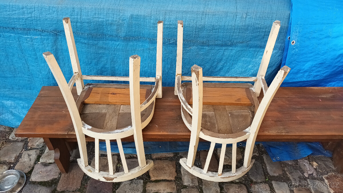 Retro židle dřevěné k renovaci - 3