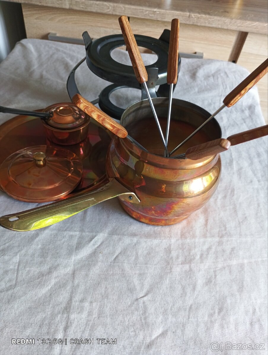 Měděná sada na fondue -NEPOUŽITÁ - 3