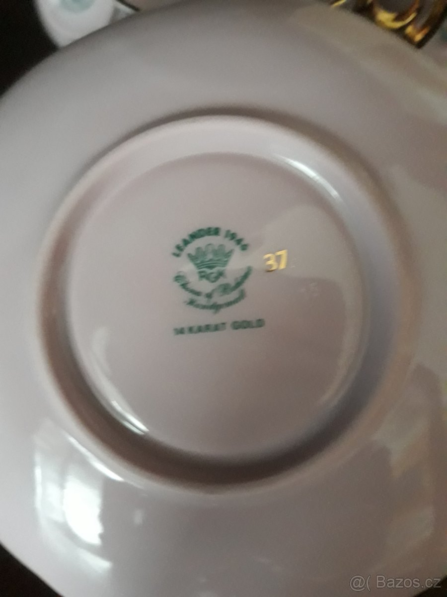 Krásný růžový porcelán Leander 1946, 14 karát gold - 3