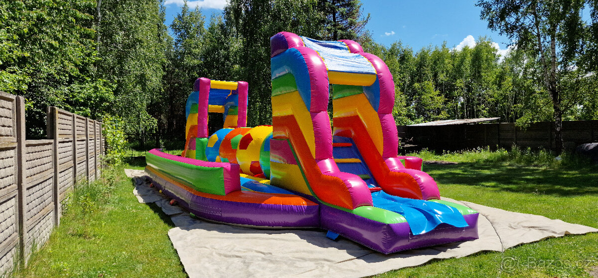 Nafukovací překážková dráha koule BigBallers Wipeout skákací - 3