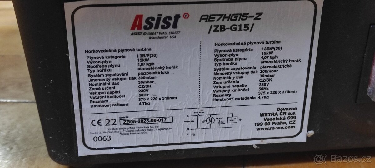 Horkovzdušná turbína Asist 15kW - 3