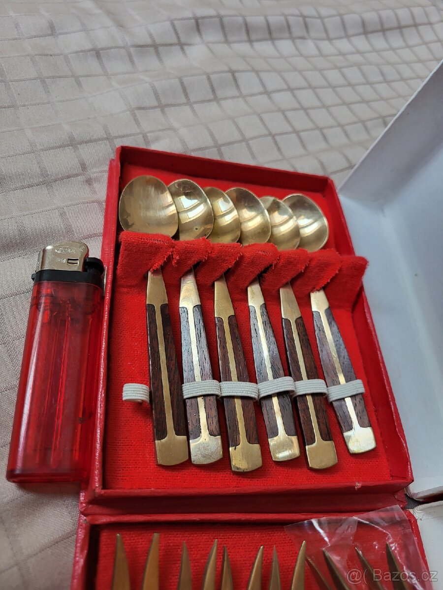 Příborová sada v krabičce 12ks (mosaz a týkové dřevo) 3. - 3
