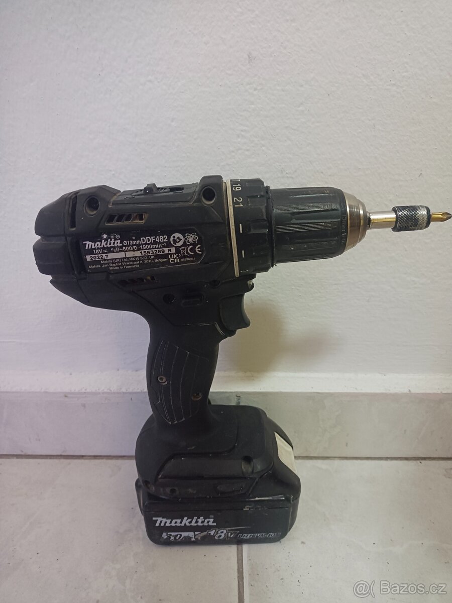 Aku vrtačka Makita DDF 482, baterie 18V 3.0 - 3