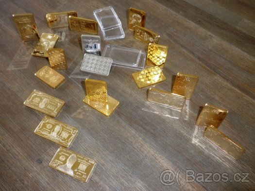 Zednářské, německé, kanadské, čínské zlaté cihličky. Sbírka - 3