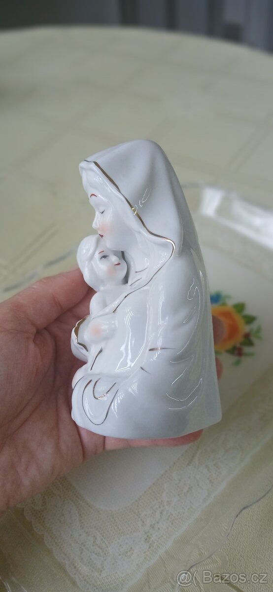 Keramická soška soška panna Marie s dítětem - 3