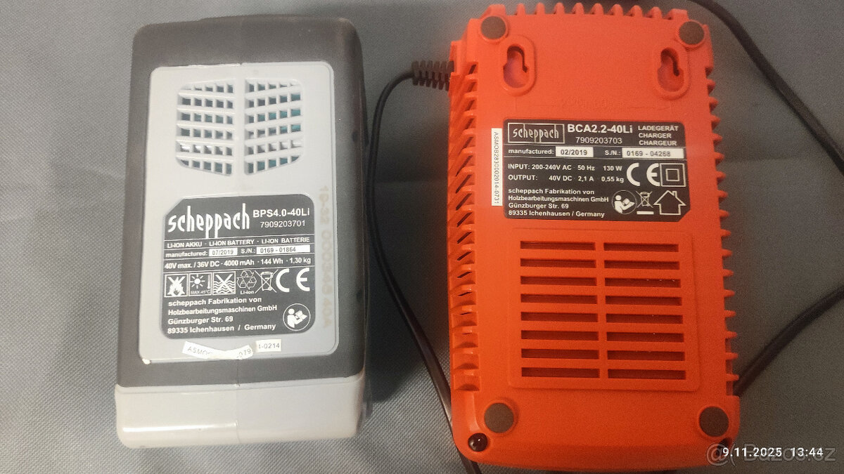 Prodám AKU nabíječku s baterií 4Ah pro AKU nářadí Scheppach - 3