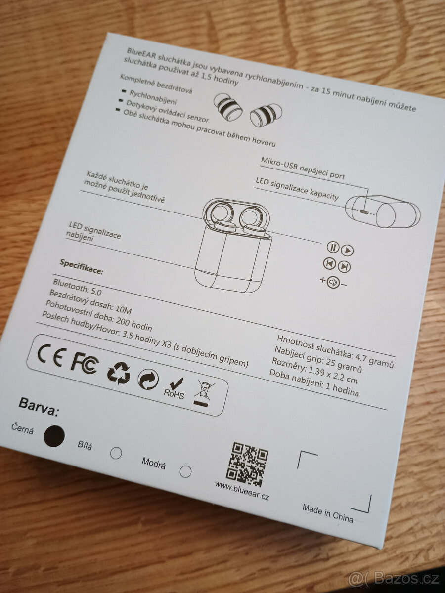 Bezdrátová sluchátka s handsfree, pecky, nová - 3