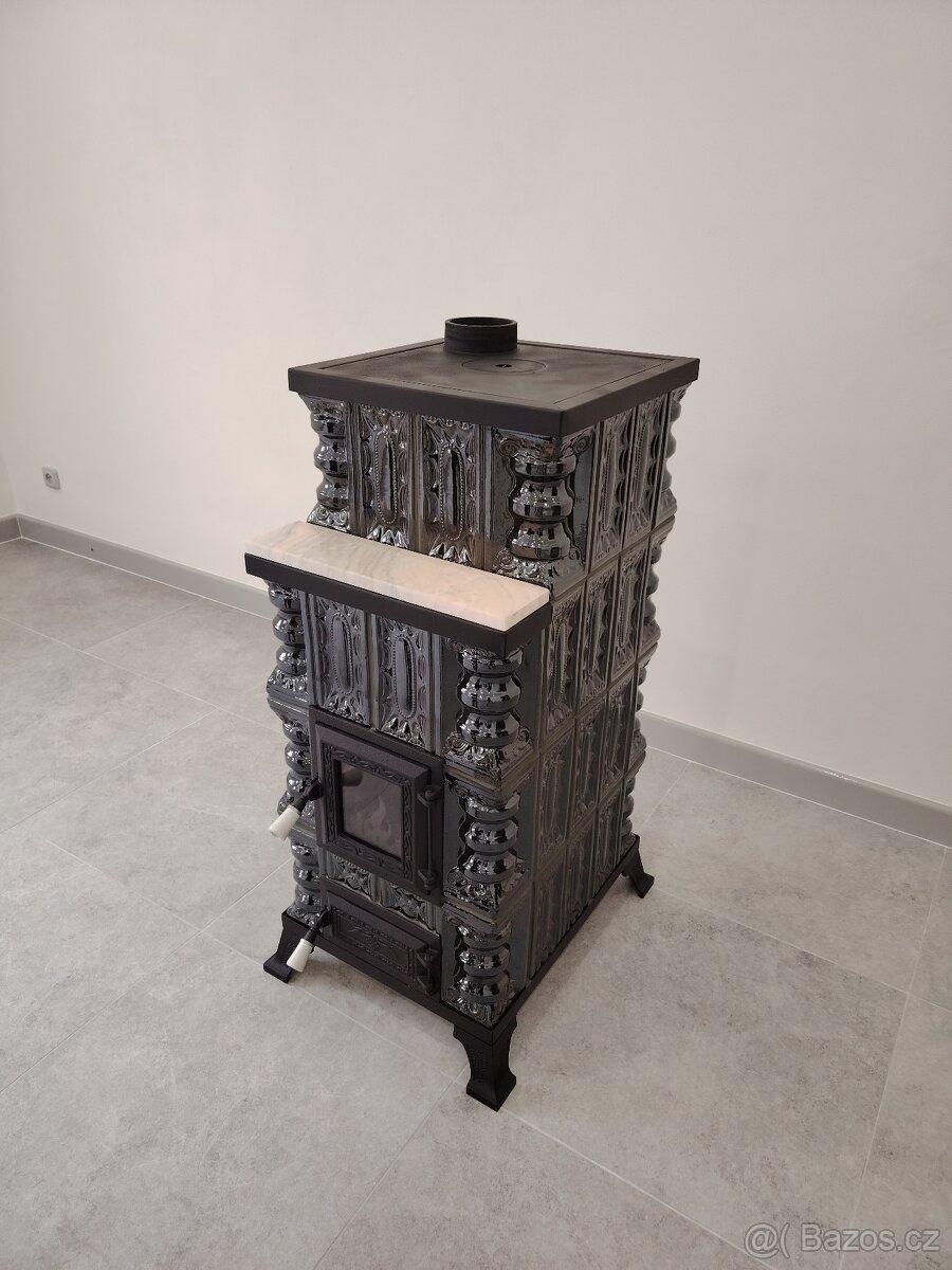 Kachlová kamna Mona s varnou deskou zelená - 3