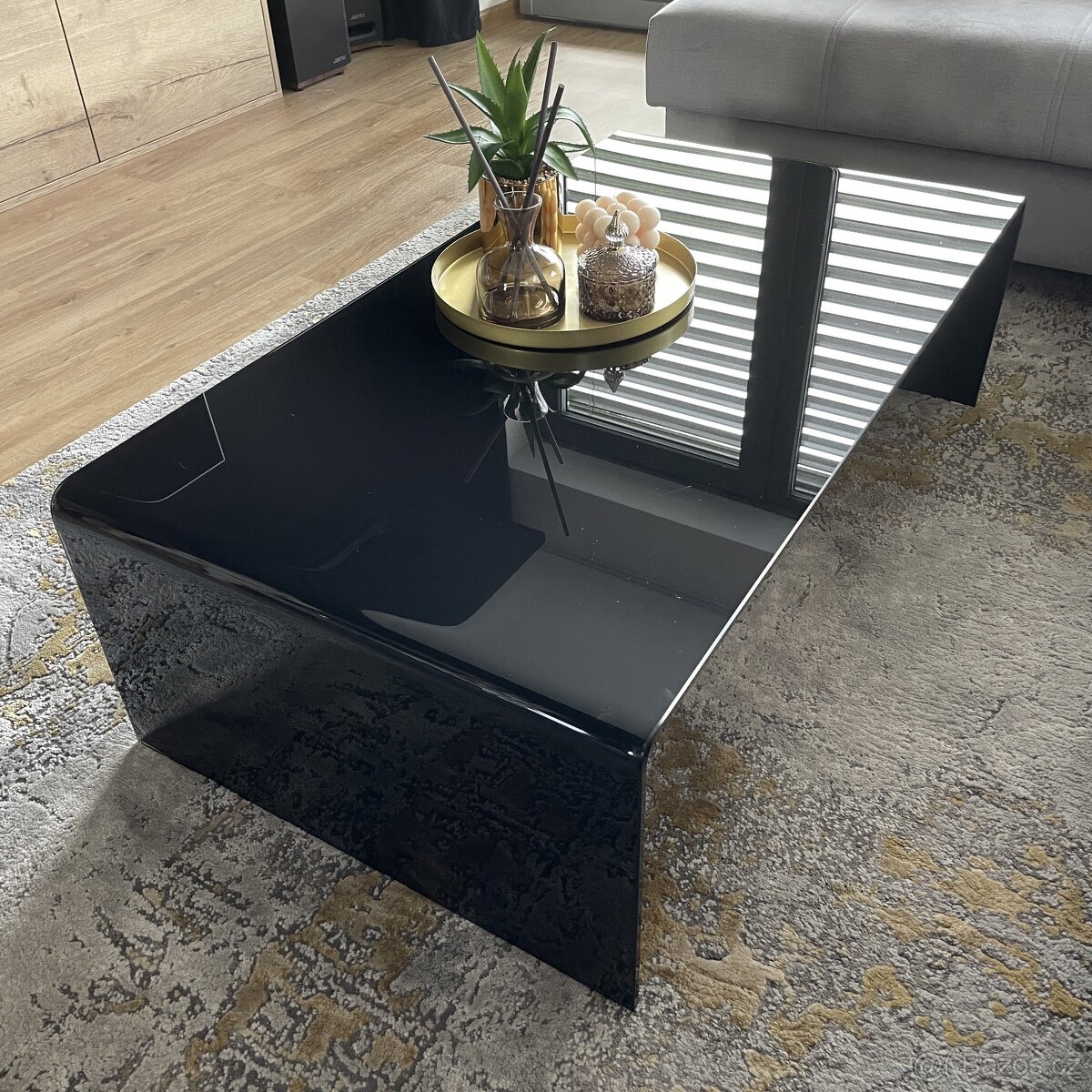 Luxusní konferenční stůl černé sklo - 3