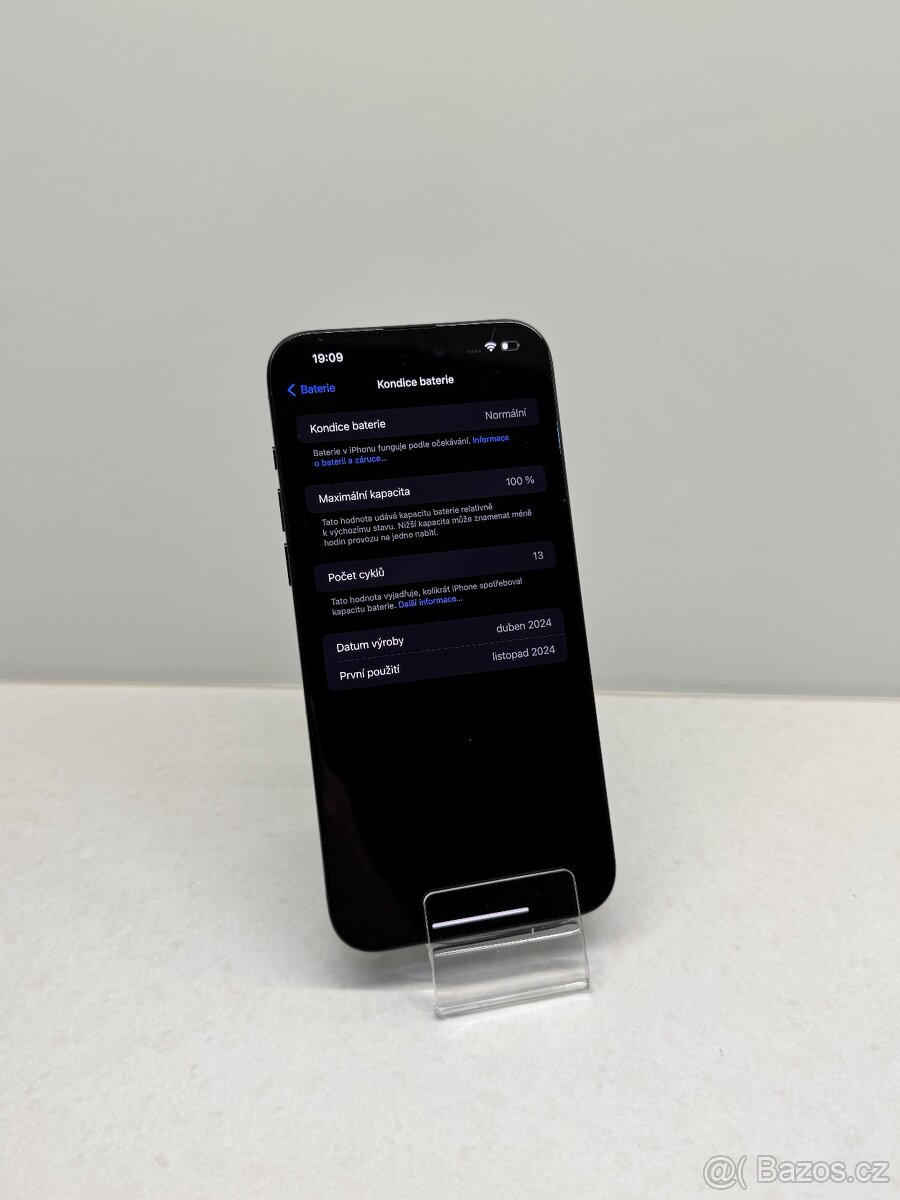 ZÁNOVNÍ APPLE IPHONE 15 PRO MAX 256GB-MODRÝ,100% BATERIE - 3