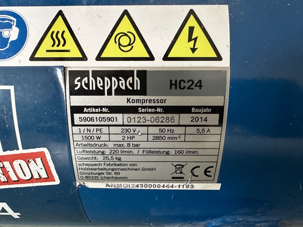 Vzduchový kompresor Scheppach HC24, 8 bar - 3
