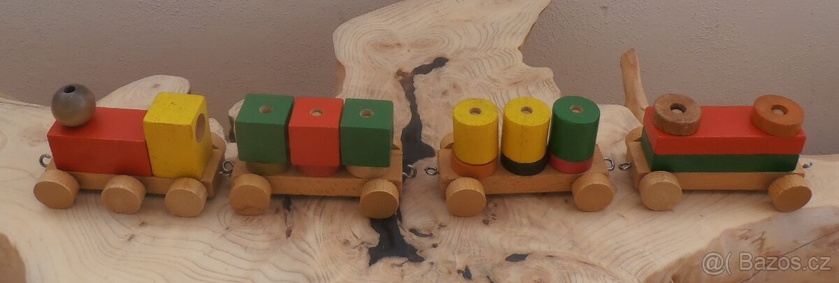 Dřevěný vláček 2x - 3