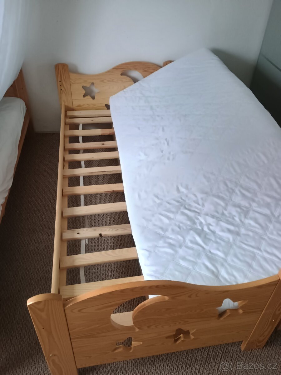 Dvě dřevěné dětské postele 80x180 cm - 3