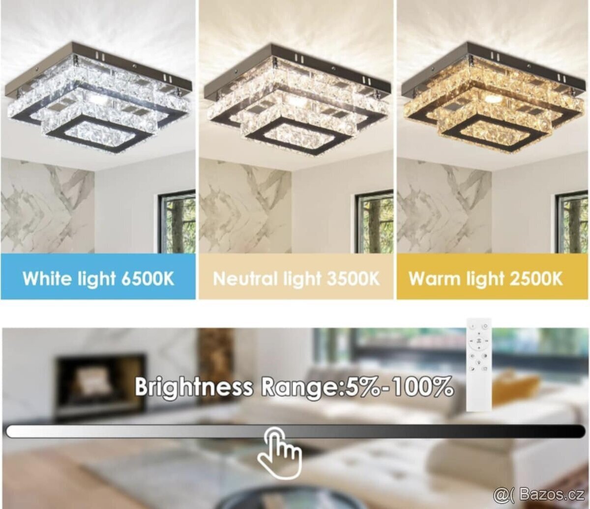 Finktonglan LED křišťálové stropní svítidlo - 3