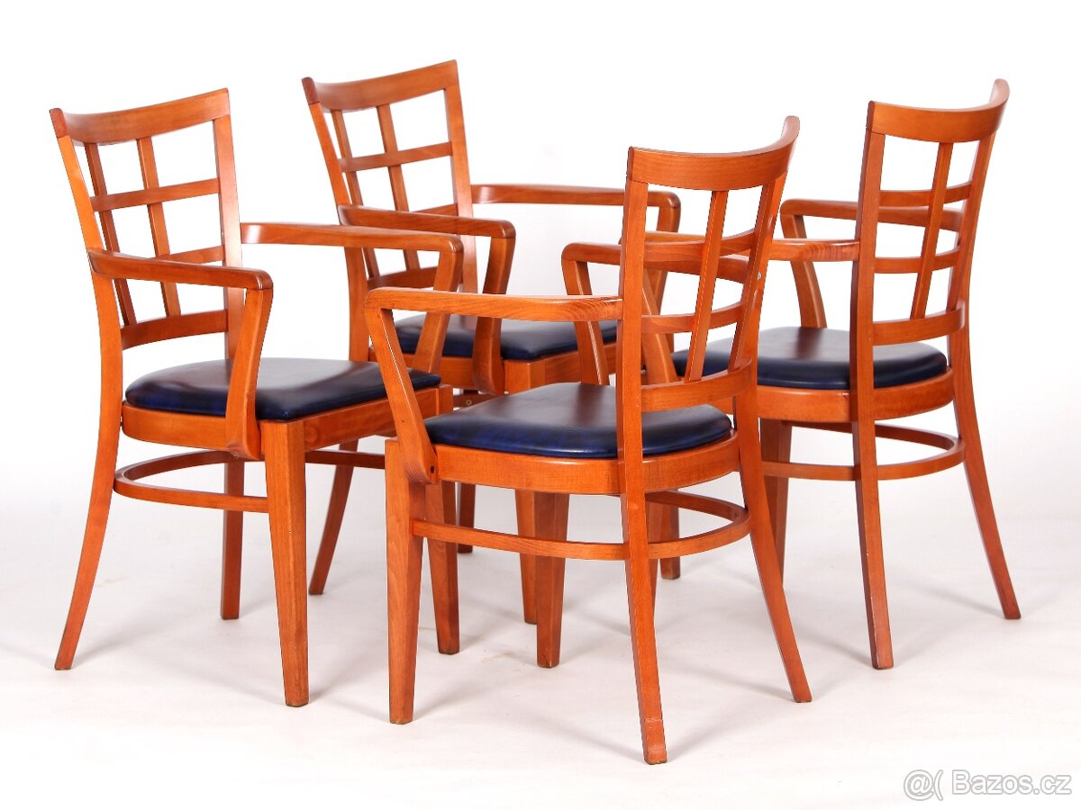 Zachovalé jídelní židle, křesílka TON, 4 kusy. - 3
