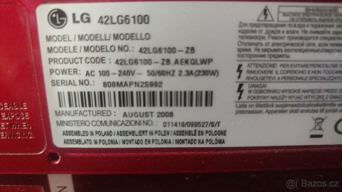 Věnuji tv 42LG6100 - 3