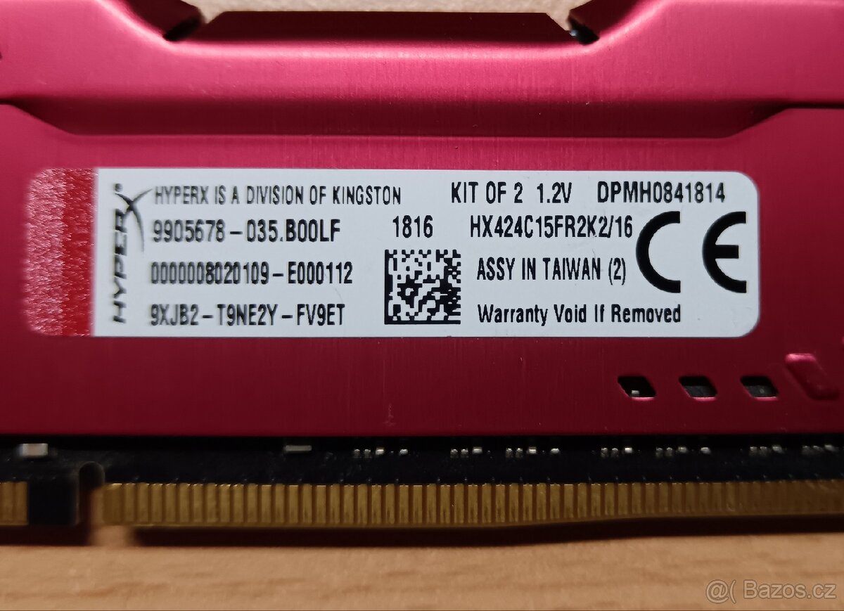 HyperX Fury Red 16GB (2x8GB) DDR4 - 3