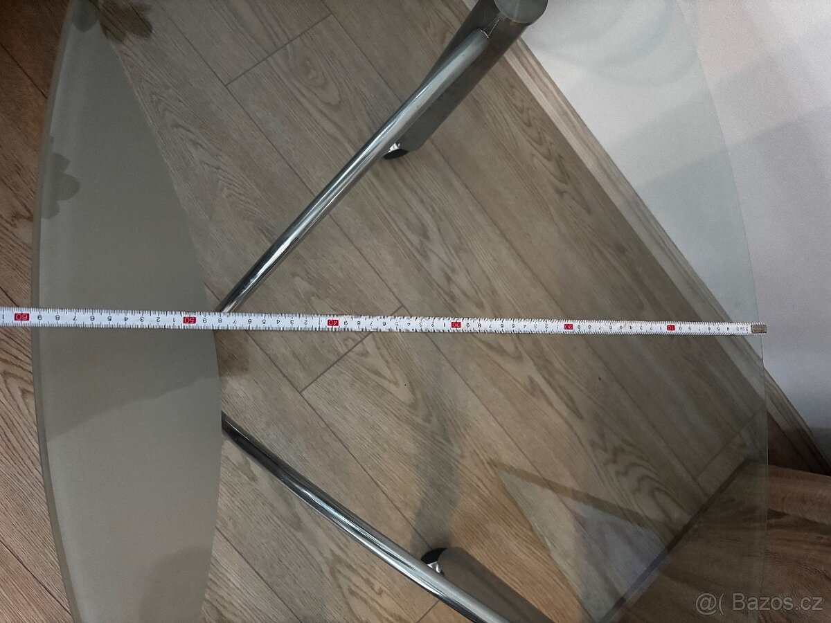 Konferenční stůl / stolek oválný a skleněný - 3