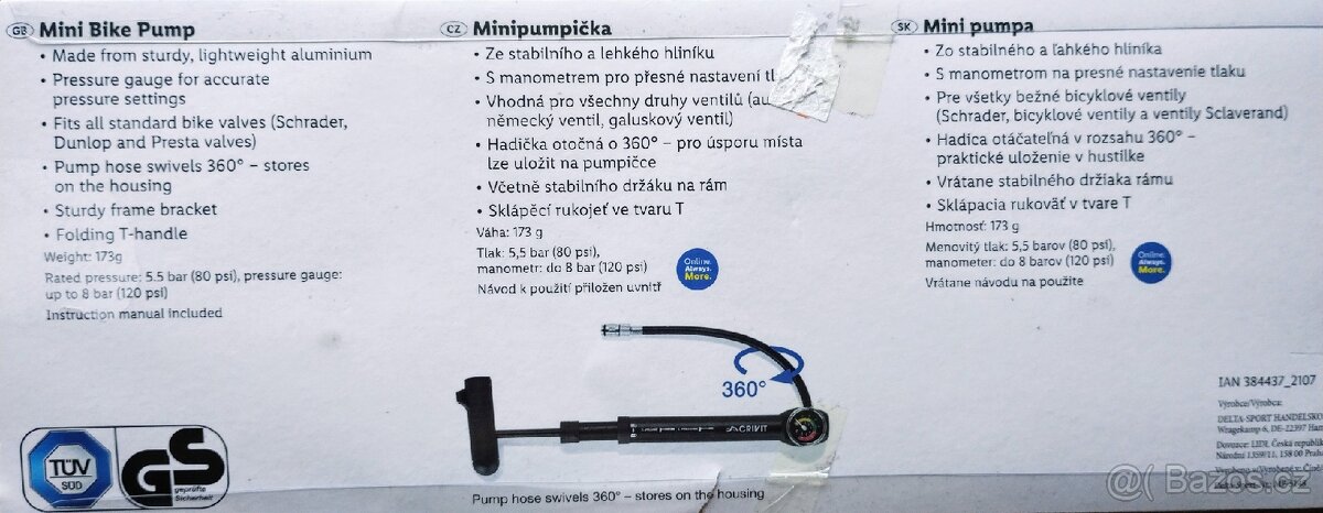 nová minipumpička s manometrem - 3