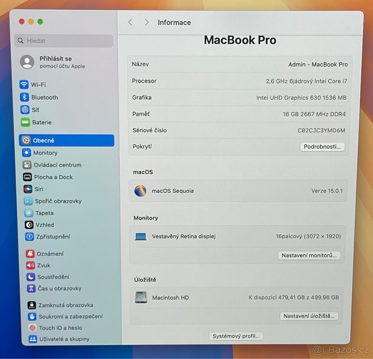 MacBook Pro 16” 2019 CTO /16GB RAM/i7/512GB SSD/Záruka - 3