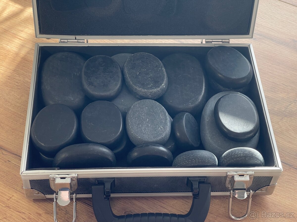 Sada lávových kamenů v kufříku – 20 kusů, převážně nové - 3
