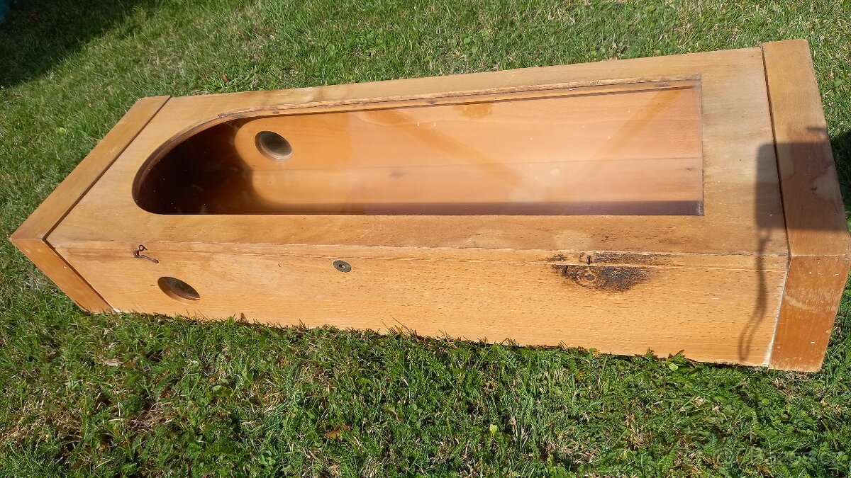 Dřevěná prosklená bedna na hodiny - 3