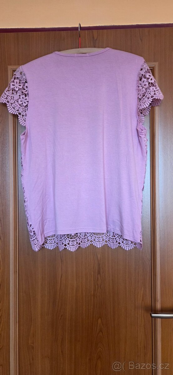 Růžová krajková halenka XXL - 3