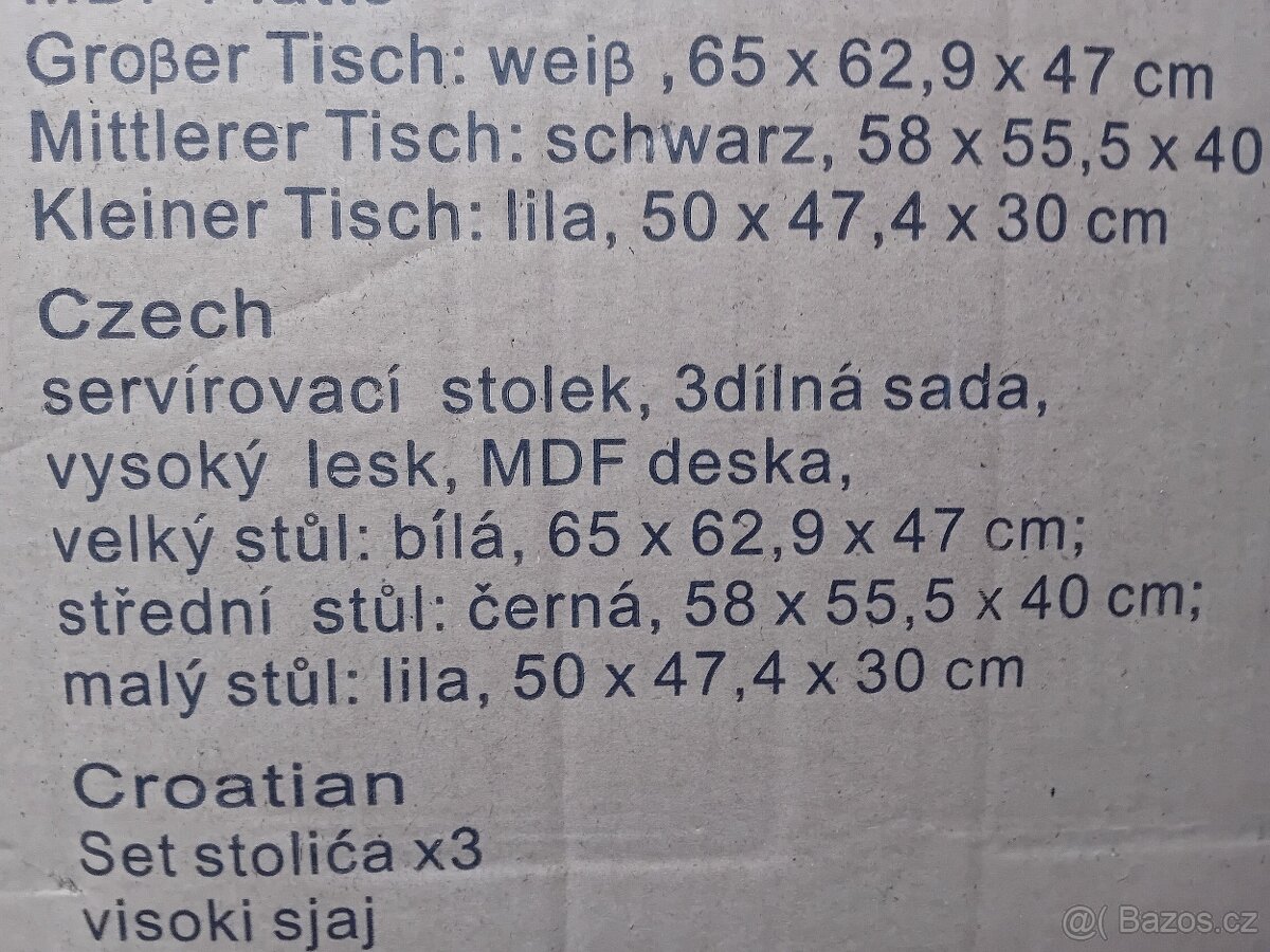 Sada tří stolečků NOVÉ ORIG. ZABALENÉ - 3