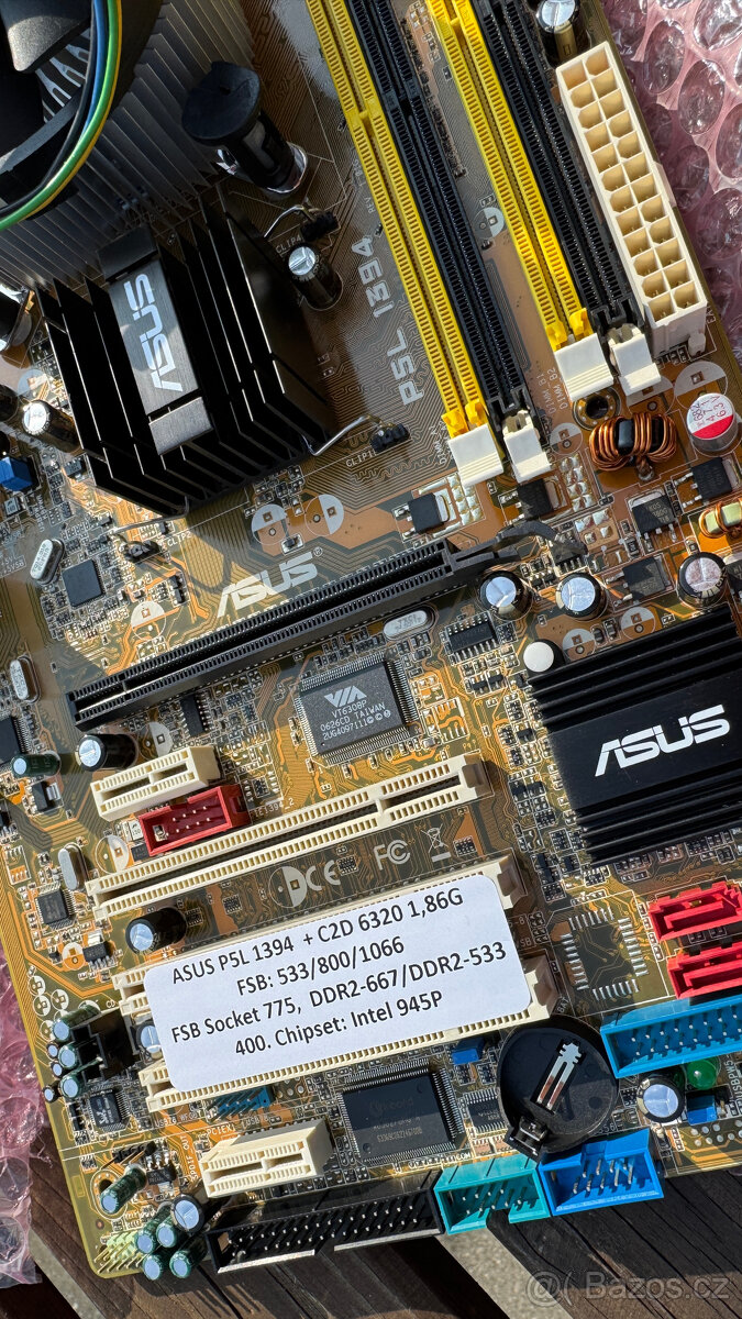 ASUS P5L 1394 + Intel Core 2 Duo E6320 + originální chladič - 3