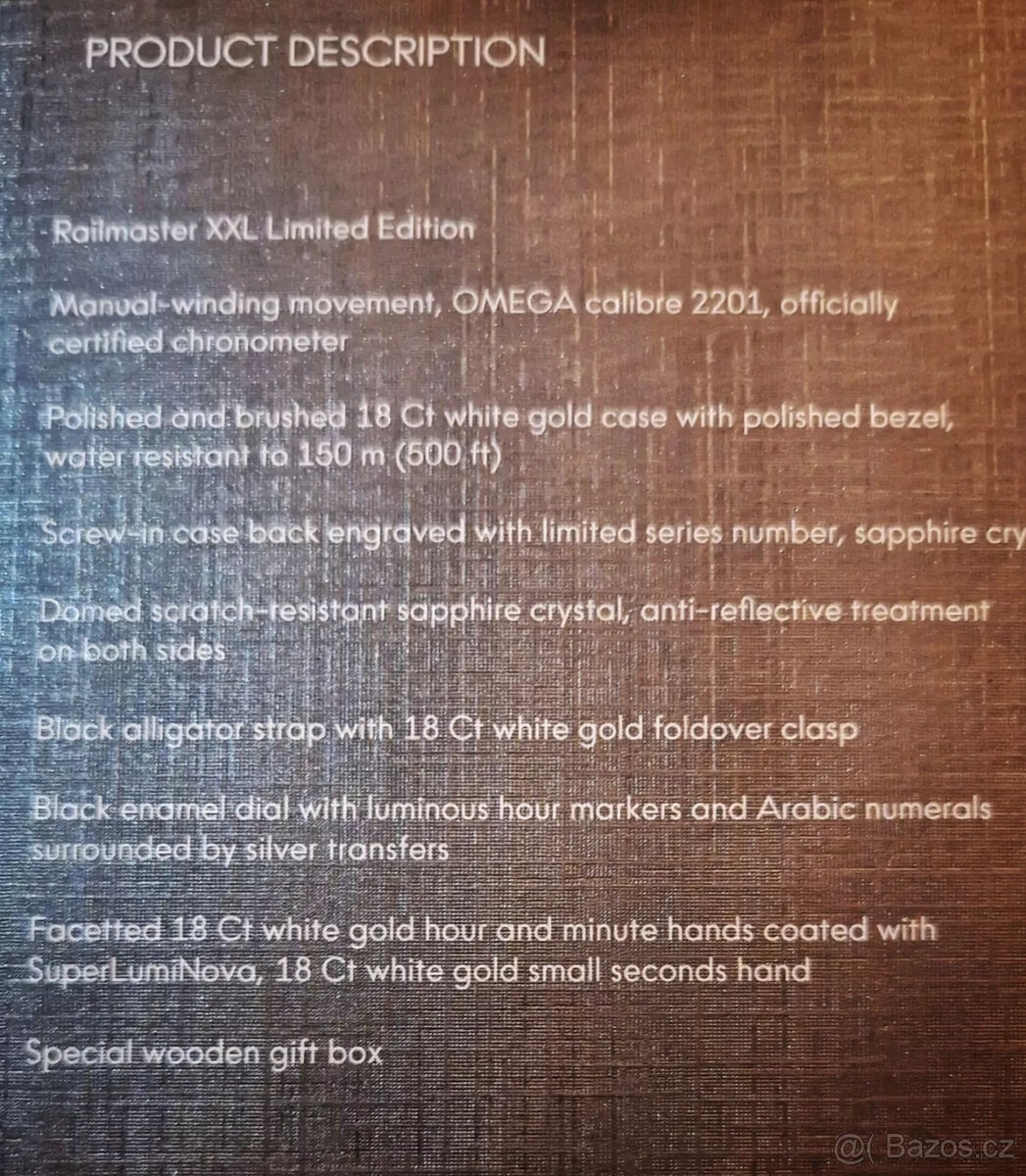 Omega Railmaster XXL Limited Edice 18karátové bílé zlato - 3