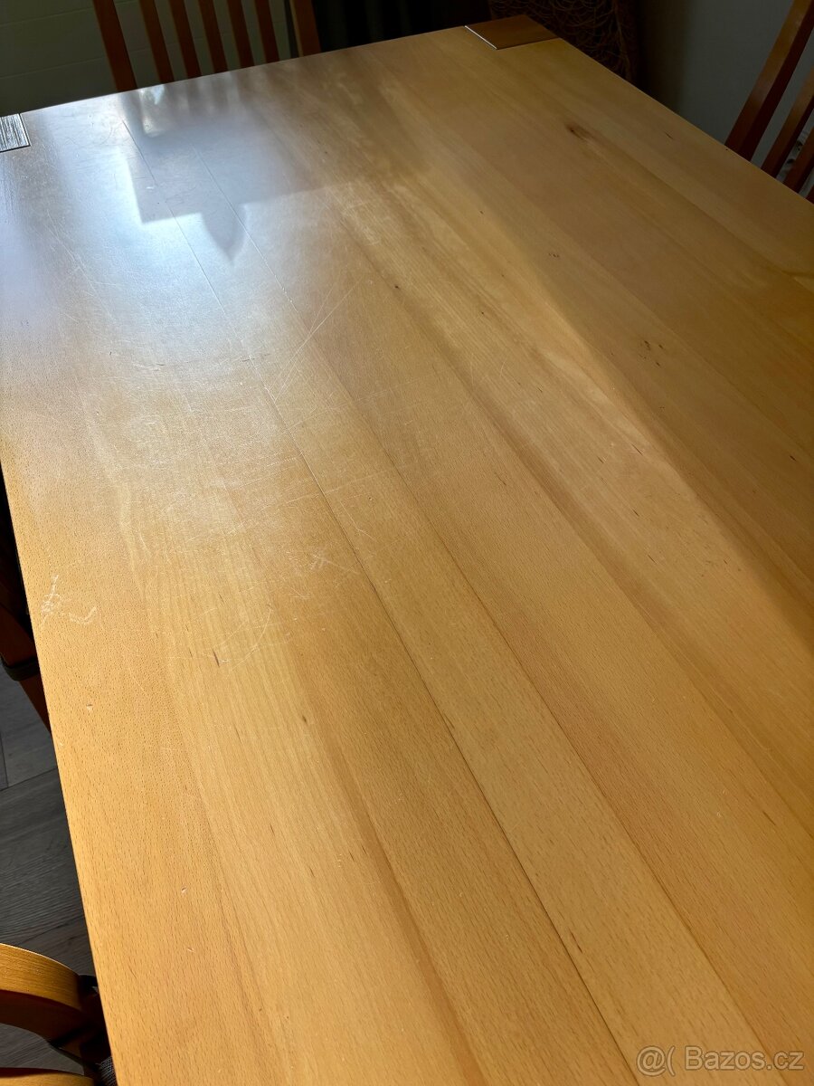 Jídelní stůl z masivu + 6 židlí - 3