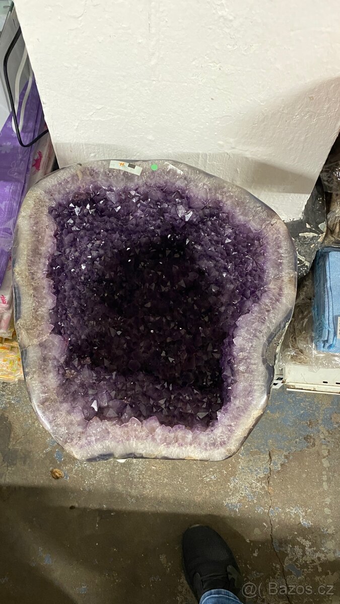 Ametystová geoda 25,3 kg hluboký koš , luxusní tmavá - 3