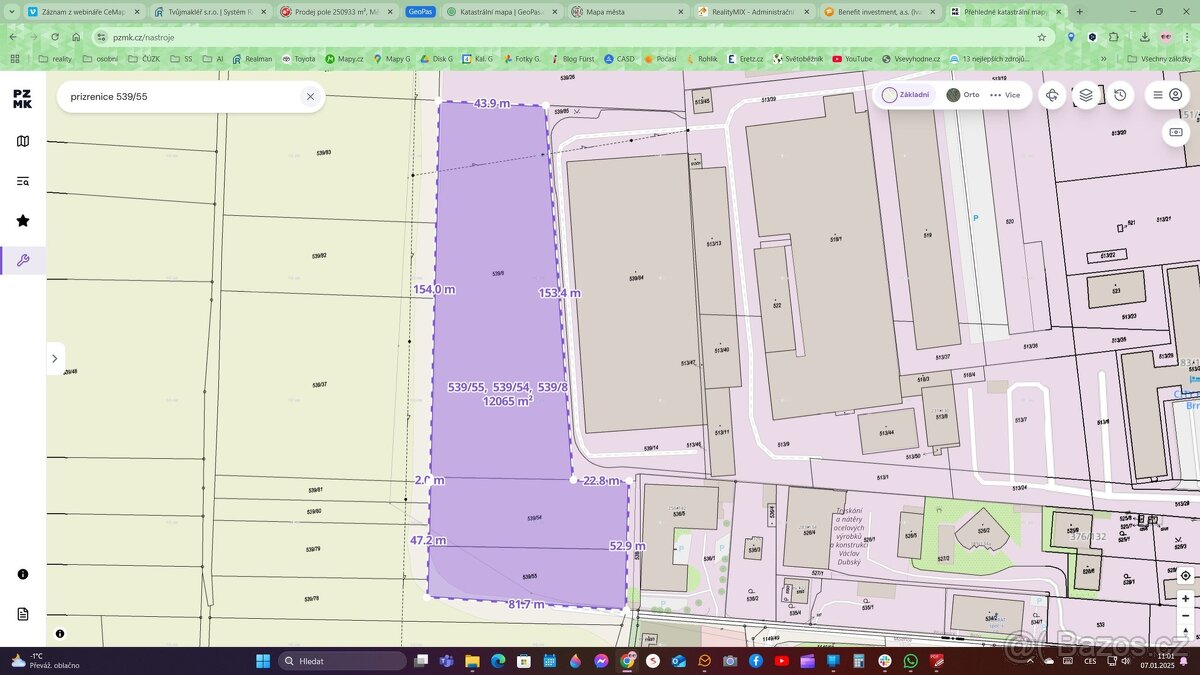 Prodej pozemků v Brně – Vídeňská ulice, ev.č. 02491 - 3
