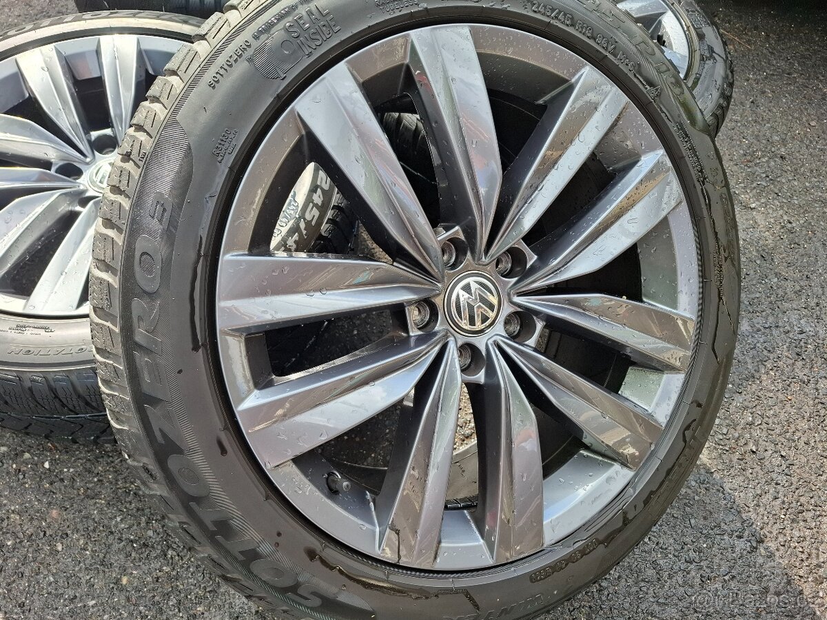 Alu kola 18" VW Almere 5x112 zimni pneu 245/45R18 - 3