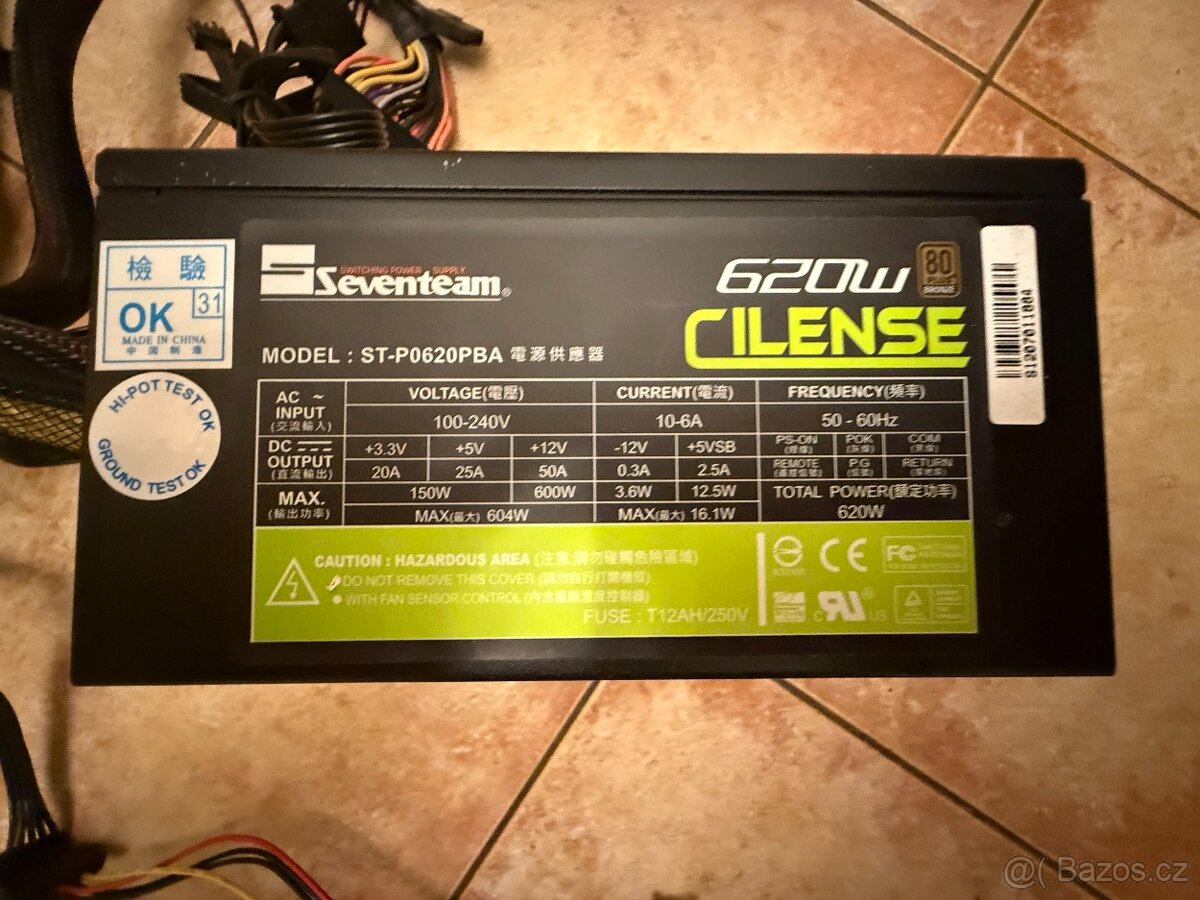 Seventeam CILENSE 620W - Bronze, polomodulární PC zdroj - 3