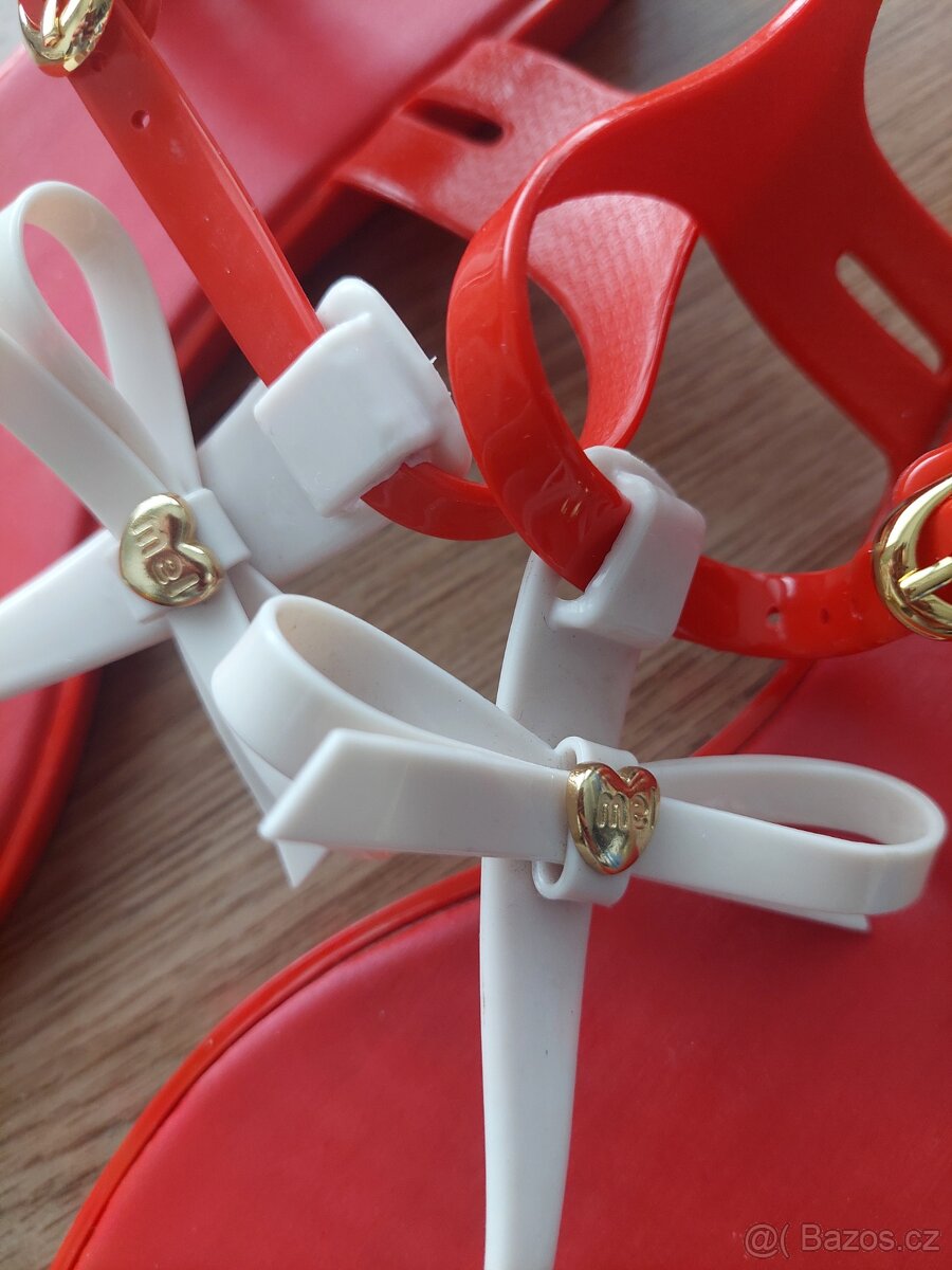 Vel. 38 Melissa červeno bílé sandály - 3