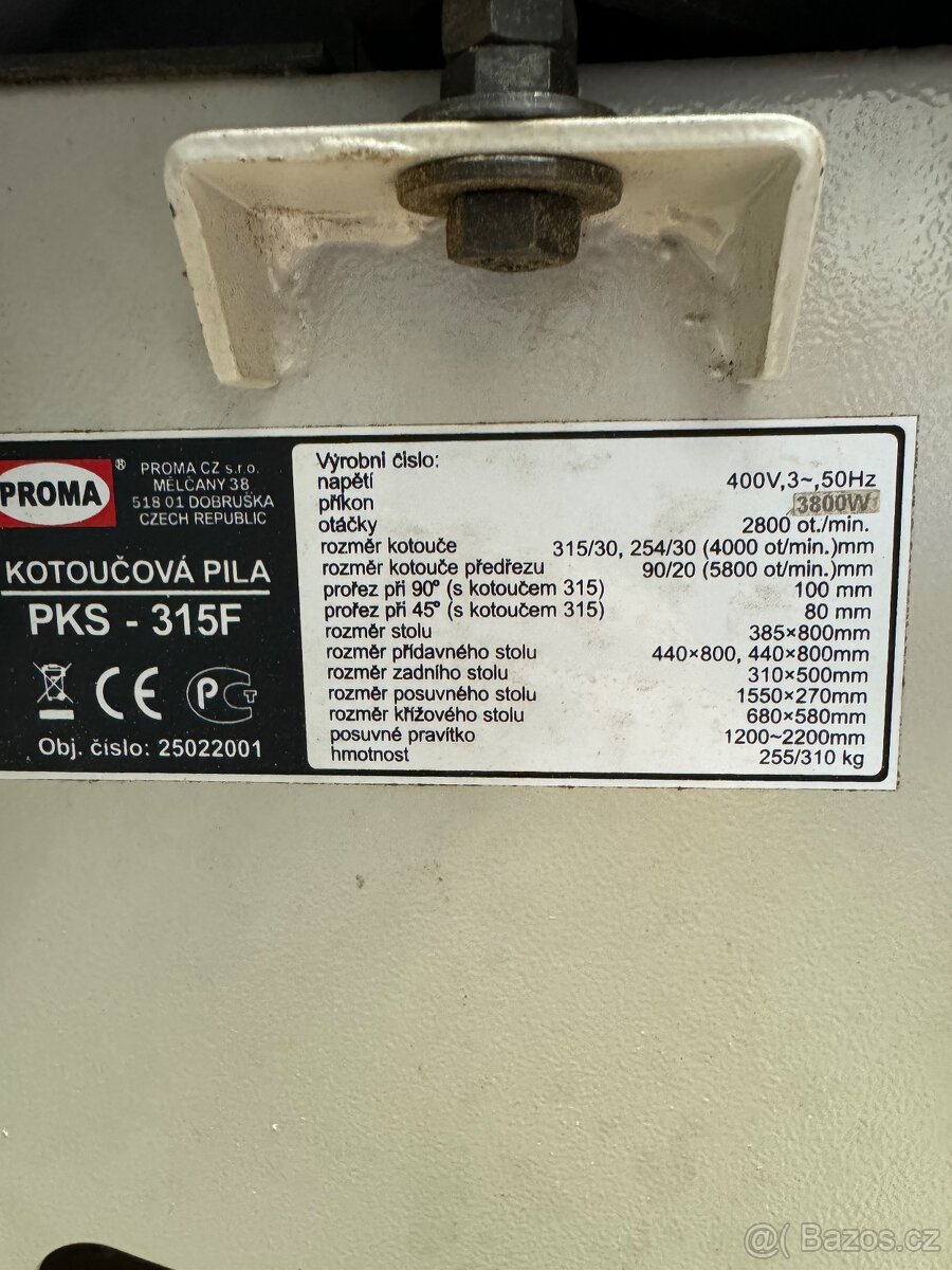 Formátovací pila PROMA PKS - 315F - 3