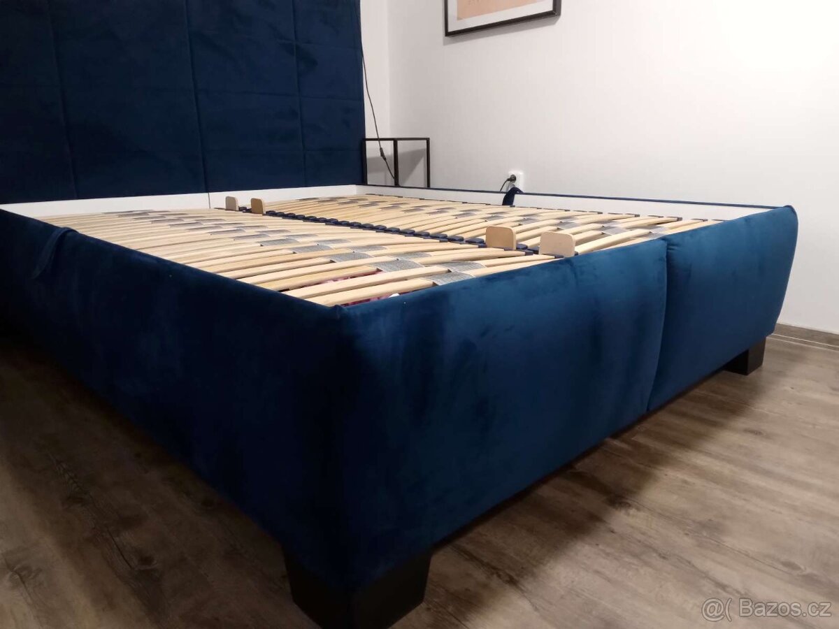 Čalouněná postel Olympia 160 - modrá - 3