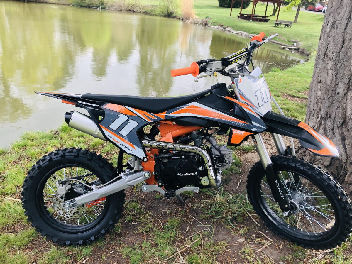 Pitbike Leramotors Shark 125ccm, el. starter, oranžová
