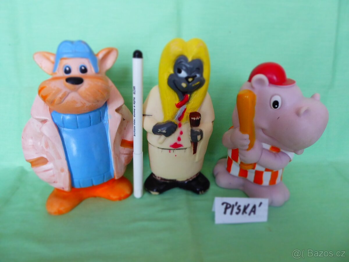 RETRO GUMOVÉ PÍSKACÍ HRAČKY Vl - 7 kusů - 3