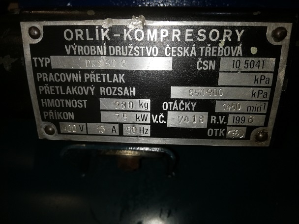Kompresor Orlík tříválec PKS 50 3-JSK 75 , 7,5 kW - 3