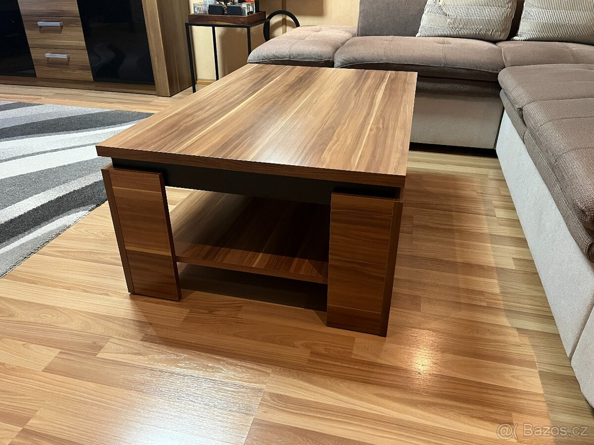 Konferenční stolek - ořech / černá - 3