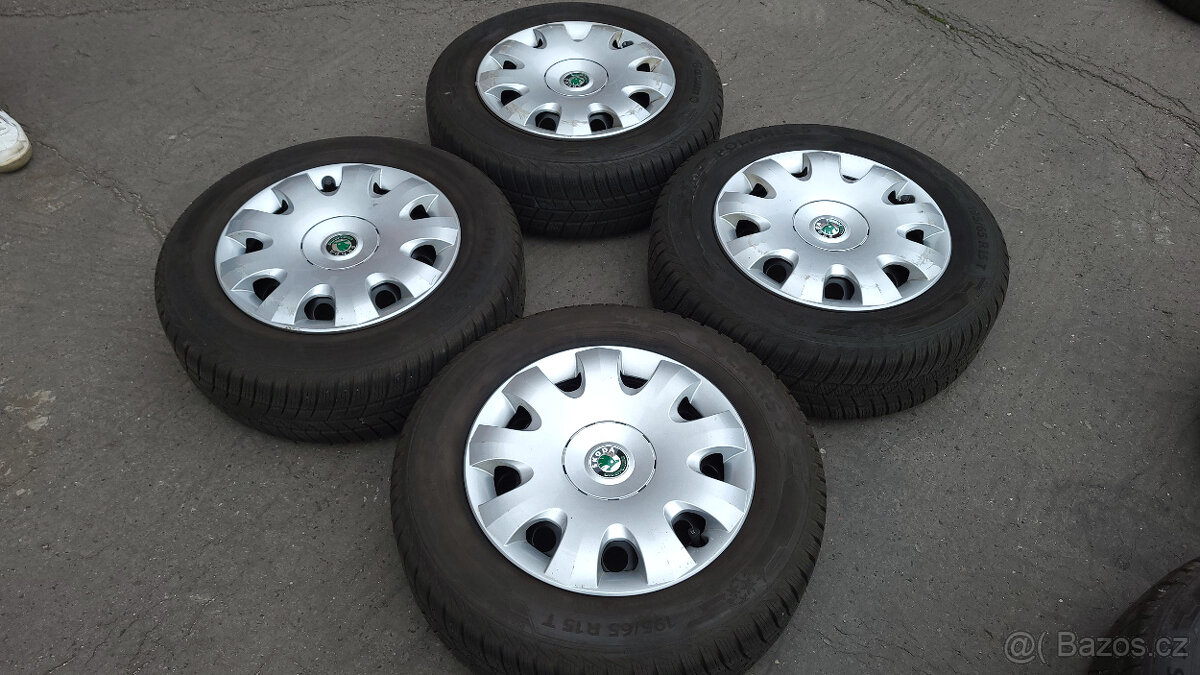 Zánovní zimní kola 15" 5x112 ET47 Škoda Octavia 2 - Barum - 3