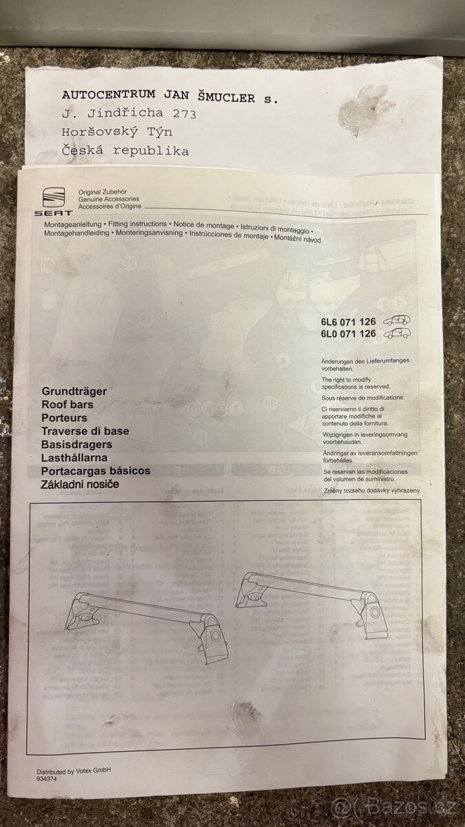 Střešní nosič Seat originální - 3