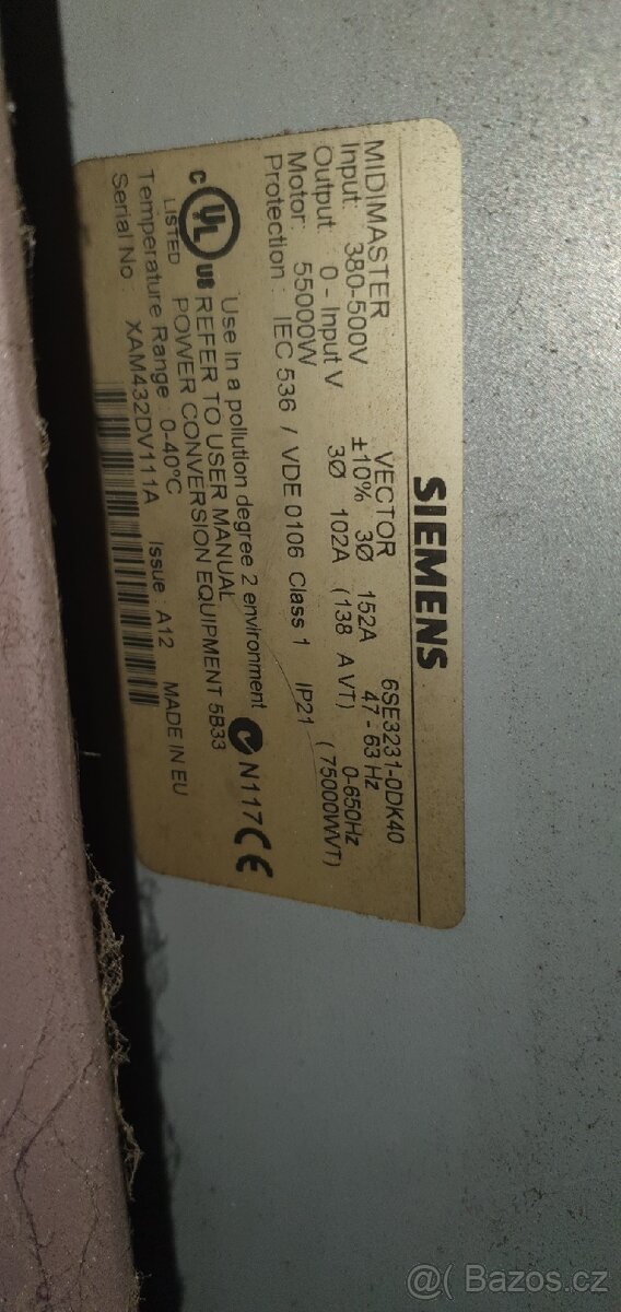 Frekvenční měnič Siemens Midimaster Vector 55kw - 3