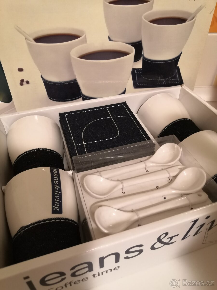 Set na kávu v riflovém kabátku, nové - 3