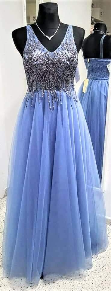 NOVÉ plesové šaty MODRÉ TYLOVÉ - 3